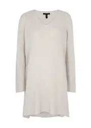Eileen Fisher Knitted Cotton Tunic - Off White - L (UK 18-20 / XL) L (UK 18-20 / XL)