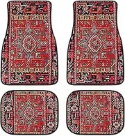 Boho Car Mats - Selected Material, Wide Application Front Rear Full Set 4pcs Heavy Duty Rugs, Enlivened Interior Non-Slip Colorful Bohemian Accessories for Cars and SUVs