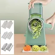 Upgraded Rotary Cheese Grater with Handle, Heavy Duty Storm Slicer Grater for Kitchen,Vegetable Slicer Nuts Grinder Cheese Shredder Mandoline with 3 Blades Large Feed Port