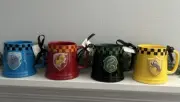 Rae Dunn Harry Potter Checker Mug Set GRYFFINDOR RAVENCLAW HUGFLEPUFF SLYTHERYN
