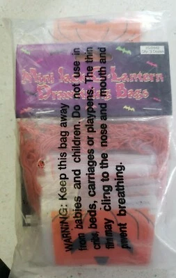 Mini Jack-O'-Lantern Drawstring Treat Bags - Party Supplies - 144 Pieces NIP