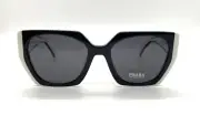 Prada Cat Eye SPR 15W-F 09Q-5S0 2N Black White Grey Lens Women Sunglasses New