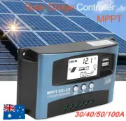 Solar Panel Charge Battery Controller Regulator 12V/24V Dual USB 30/40/50/100A
