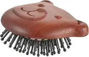 GOOHOCHY Bear Shaped Scalp Massager Comb Durable Wooden Shampoo Brush for Shower Exfoliating and Hair Bathing Enhances and Relieves Headaches for All Hair