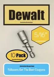 10 Pack 5/16" Nut Driver Bit Set DEWALT TOUGH GRIP IMPACT READY NEW