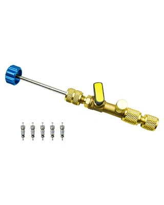 HVAC Valve Core Removal Tool with Dual Size 1/4 & 5/16 Port Fit