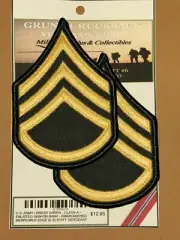 U.S. ARMY / STAFF SERGEANT E-6 / SSG - DRESS GREEN FEMALE RANK PAIR (Sew-On)