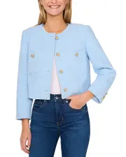 CeCe Collarless Cropped February Jacket