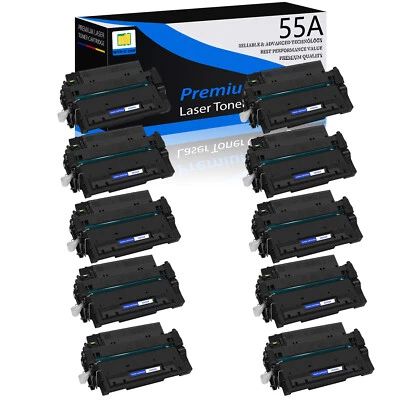 10 Pack - for HP 55A CE255A Toner LaserJet P3015 P3015d P3015n P3015dn P3015x