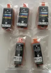 Ink Cartridges Black & Color for PGI-35 CLI-36 for Canon Pixma iP100 iP11 Bundle