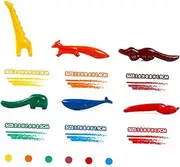 BRIGHTFUFU 6Pcs Animal Shaped Crayon Colors Educational Pencils for Safe Painting Brushes for Art Class and Creative