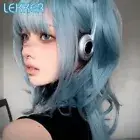 Gray Blue Loose Body Wave Human Hair Wig With Bangs Women Brazilian Remy Hair