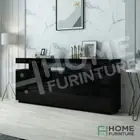 High Gloss 2 Doors 3 Drawers Sideboard Table Storage Dining Room Cabinet Black