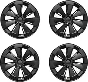 4PCS Wheel Caps Compatible for Tesla Model Y 19-Inch Hub Cap Automobile Replacemen HubCap Full Rim Cover 2018-2025 Accessories(LR-Matte Black)