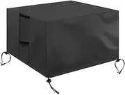 NUZAMAS Fire Pit Cover 82x82x61cm Waterproof Black Oxford Cloth Grill Cover