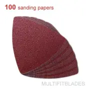 100 Pack: 40 Grit MultiTool Triangular Sanding Sheets - Dremel, Fein, Ridgid +