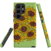 For Samsung Galaxy S23 Ultra Case Shielding Cover, Sunflowers