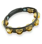 LP Cyclops Tambourines, Black, Dimpled Brass, Handheld