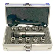 2MT ER16 COLLET CHUCK WITH 10PC COLLET SET 0.5-10MM + SPANNER ALL IN ONE BOX RDG