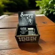 New Zodiac Sign “Scorpio” Hand Made Mini Wooden Windup Music Box
