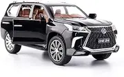 BDTCTK 1/24 Lexus 570 Off-Road in Luxury SUV Model Car, Zinc Alloy Pull Back Toy car with Sound and Light for Kids Boy Girl Gift(Black)
