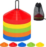 60 Pack Agility Soccer Cones with Carry Bag and Holder for Training,Sports Co...