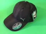 New PUMA OSFA Adjustable Adult Snapback Hat ONE SIZE Black w/Silver Puma