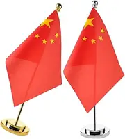 TEMPNAP China Flag Desk Decor Mini Table Flag Polyester Office School Booth Decor