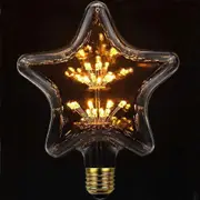 Sztxj LED Edison Bulbs, Decorative Fireworks Bulb LED Filament Bulb LED Decorative Light Bulb Ball E27 AC85-265v 2300k (Star)
