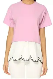 EMILIO PUCCI pink t-shirt with white skirt Size Medium authentic NWT