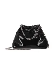 Stella McCartney Falabella Mini Crinkled Drawstring Bag One size black