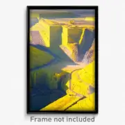 Pixel Art Poster - Yellow Quarry (8 Bit Psychedelic Trippy Video Game Print)