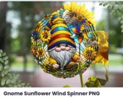 Gnome sunflower wind spinner