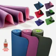 TPE Yoga Mat Exercise Fitness Gym Pilates Non Slip Dual Layer Eco Friendly