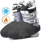 1 Pair Ski Boot Covers Warm Black Water Resistant Ski Boot Protection Cover