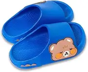 [ESOMAVRIX] Kids Slide Sandals Blue Color Kids Sandals with Bear Pattern Flexible PVC Kids Slippers with Non-Slip Sole Washable Lightweight Summer Sandals for Indoor, Outdoor, 24-25, Kids Slide Sandals/4363