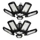 LED Garage Lights 200W - 2 Pack, 20000LM Led Shop Light E26/E27-2 Pack Black