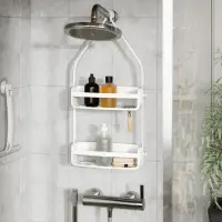 在飛比找momo購物網優惠-【UMBRA】Flex吊掛式浴室雙層瀝水置物架 雲朵白(浴室