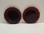 NEW 2 Avon Cape Cod Ruby Red Dessert Plates Vintage 7.25" Diameter Open Box Set