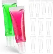 Empty Lip Gloss Tubes, 12 PCS 10 ML Refillable Clear Lip Gloss Containers, Clear Lip Balm Tubes for DIY Lip Gloss Balm, Shampoo, Makeup, Lotion