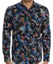Robert Graham Multicolor Black Paisley Size M BRAND NEW w/ Tags