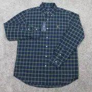 Ralph Lauren Shirt Mens Extra Large Blue Plaid Flesh Pony Oxford Cloth Classic