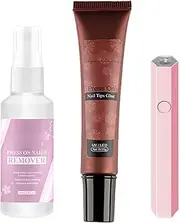 UV Gel Nail Glue | Strong Solid Nail Glue | Powerful Solid Nail Glue Gel for Press Nails, Multifunctional Nail Remover Spray for Fake Nails