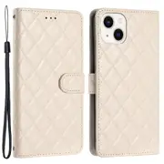 Phone Cover for iPhone 14 Plus,TPU+Wallet Shell Flip Stand Stitching Line Rhombus Texture Phone Case