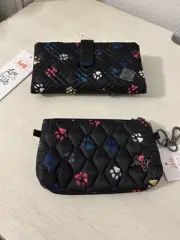 LUG METRO XL ID POUCH And LUG TRAM 2 WALLET IN PAWS BLACK RFID NWT -