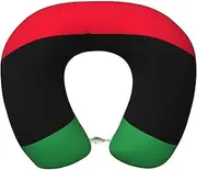 SKKNT Libyan Flag Print Lightweight Travel Neck Pillow U-Shaped Memory Foam Head Neck for Airplanes