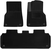 Compatible with Tesla Model Y Model 3 2021-2024 RHD Floor Mats TPE WP Non-Slip Floor Liners Right Rudder Floor Pad(Red)