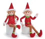 OULAIZ Posable Plush Elf Doll Elves Set of Boy Elf and Girl Elf with Bendable Ar