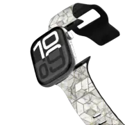 Apple Watch Series 10 (42mm) Impact Band Gold frame marble hexagon geometric pattern