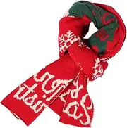 [VALICLUD] Christmas Elk Pattern Scarf for Men and Women Fashionable Double Sided Knitted Winter Scarf for Festive Occasions for Parties Travel and Holiday Celebrations